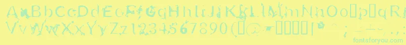 U26frg Font – Green Fonts on Yellow Background