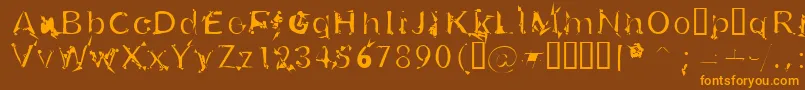 U26frg Font – Orange Fonts on Brown Background