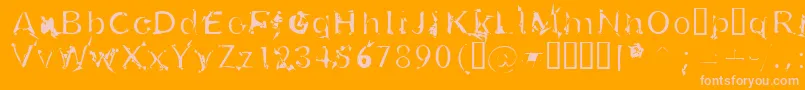 U26frg Font – Pink Fonts on Orange Background