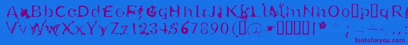 U26frg Font – Purple Fonts on Blue Background