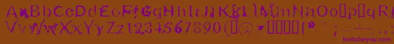 U26frg Font – Purple Fonts on Brown Background