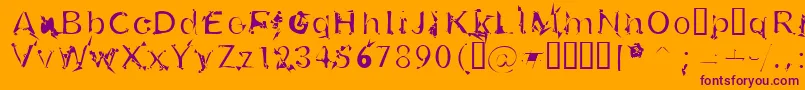 U26frg Font – Purple Fonts on Orange Background