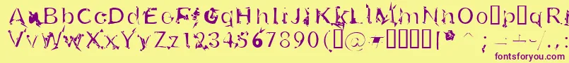 U26frg Font – Purple Fonts on Yellow Background