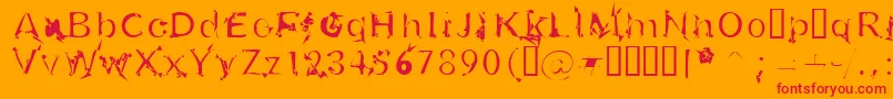 U26frg-Schriftart – Rote Schriften auf orangefarbenem Hintergrund