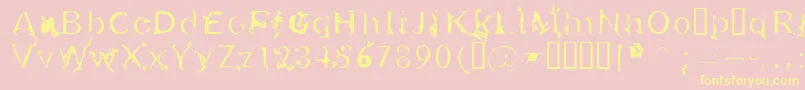 U26frg-Schriftart – Gelbe Schriften auf rosa Hintergrund