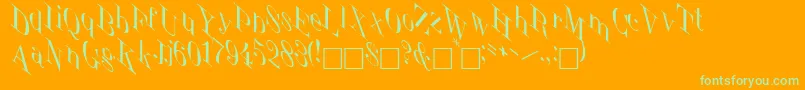 Weitere Informationen zur JenkinRegular-Schriftart JenkinRegular-Schriftart – Grüne Schriften auf orangefarbenem Hintergrund