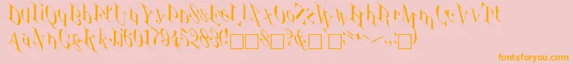 JenkinRegular-Schriftart – Orangefarbene Schriften auf rosa Hintergrund