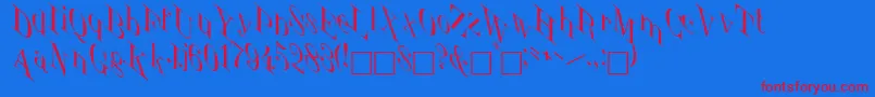 JenkinRegular-Schriftart – Rote Schriften auf blauem Hintergrund