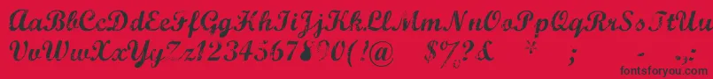 MarcelleScript Font – Black Fonts on Red Background