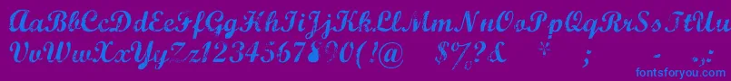 Weitere Informationen zur MarcelleScript-Schriftart MarcelleScript-Schriftart – Blaue Schriften auf violettem Hintergrund