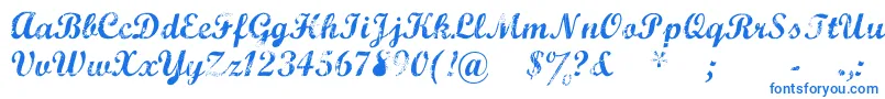 fuente MarcelleScript – Fuentes Azules Sobre Fondo Blanco