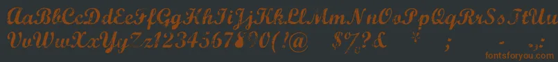 MarcelleScript Font – Brown Fonts on Black Background