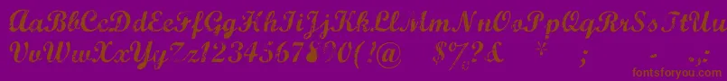 MarcelleScript-Schriftart – Braune Schriften auf violettem Hintergrund