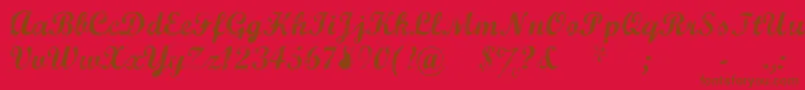 フォントMarcelleScript – 赤い背景に茶色の文字