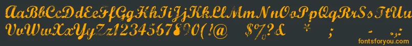 MarcelleScript-Schriftart – Orangefarbene Schriften auf schwarzem Hintergrund