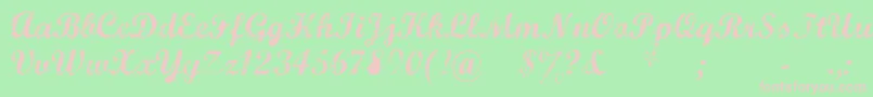 fuente MarcelleScript – Fuentes Rosadas Sobre Fondo Verde