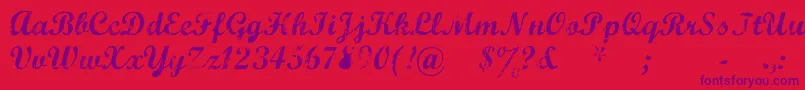 MarcelleScript-Schriftart – Violette Schriften auf rotem Hintergrund