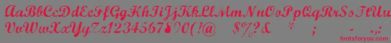 MarcelleScript Font – Red Fonts on Gray Background