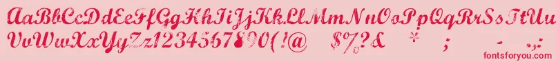 fuente MarcelleScript – Fuentes Rojas Sobre Fondo Rosa