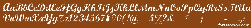 Czcionka MarcelleScript – białe czcionki na brązowym tle