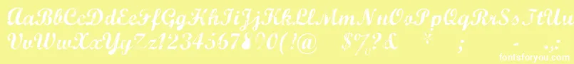MarcelleScript Font – White Fonts on Yellow Background