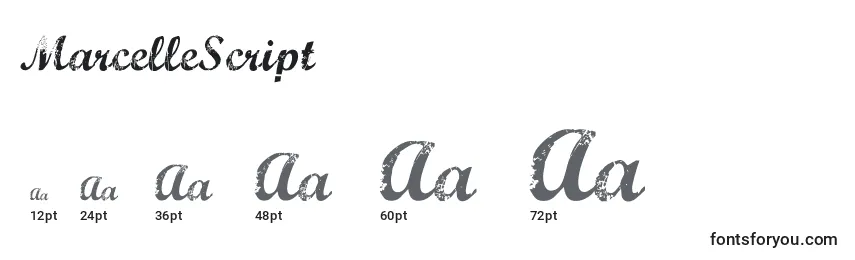 MarcelleScript Font Sizes