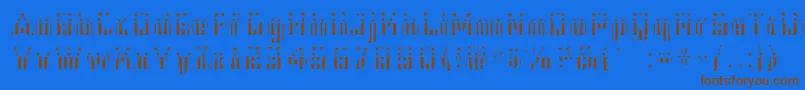 Cfb1AmericanPatriotSolid2Bold-Schriftart – Braune Schriften auf blauem Hintergrund