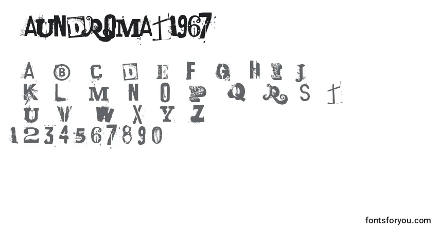 Schriftart Laundromat1967 – Alphabet, Zahlen, spezielle Symbole