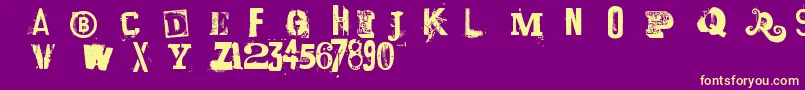 Fonte Laundromat1967 – fontes amarelas em um fundo roxo