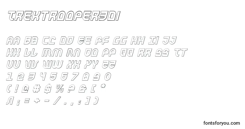 Fuente Trektrooper3Di - alfabeto, números, caracteres especiales