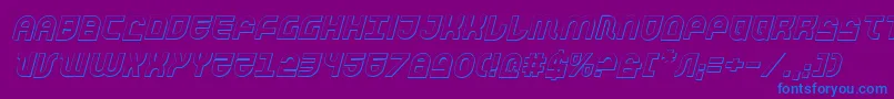 Trektrooper3Di Font – Blue Fonts on Purple Background