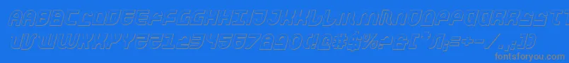 Trektrooper3Di Font – Gray Fonts on Blue Background