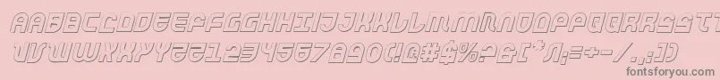 Trektrooper3Di-Schriftart – Graue Schriften auf rosa Hintergrund