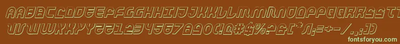 Trektrooper3Di Font – Green Fonts on Brown Background