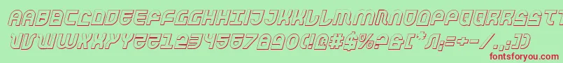 Trektrooper3Di Font – Red Fonts on Green Background