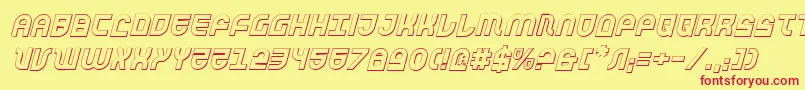 Trektrooper3Di Font – Red Fonts on Yellow Background