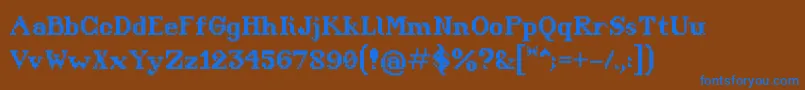 Arpegius Font – Blue Fonts on Brown Background