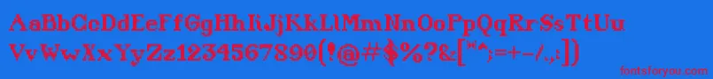 Arpegius Font – Red Fonts on Blue Background