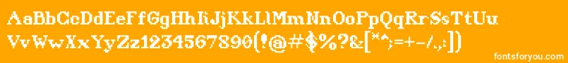 Arpegius Font – White Fonts on Orange Background