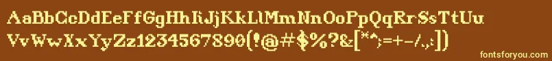 Arpegius Font – Yellow Fonts on Brown Background
