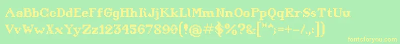 Arpegius Font – Yellow Fonts on Green Background
