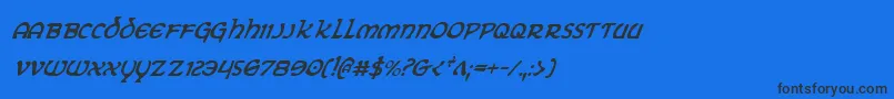 ErinGoBraghCondensedItalic Font – Black Fonts on Blue Background