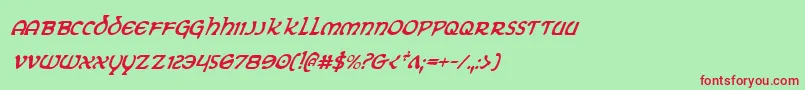 ErinGoBraghCondensedItalic Font – Red Fonts on Green Background