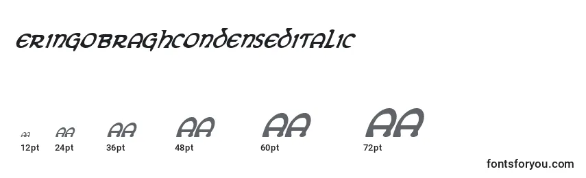 Размеры шрифта ErinGoBraghCondensedItalic