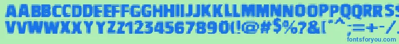 VtcbadvisionRegular Font – Blue Fonts on Green Background