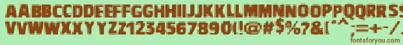 VtcbadvisionRegular-fontti – ruskeat fontit vihreällä taustalla