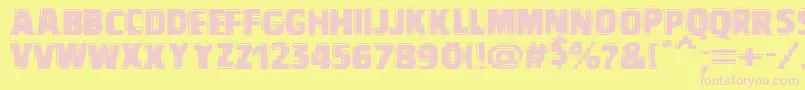 VtcbadvisionRegular-fontti – vaaleanpunaiset fontit keltaisella taustalla