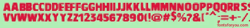 VtcbadvisionRegular Font – Red Fonts on Green Background