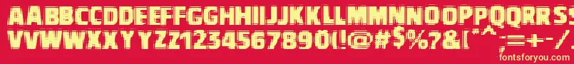 VtcbadvisionRegular Font – Yellow Fonts on Red Background