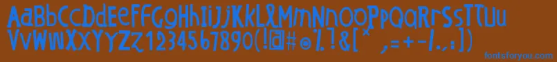 Weitere Informationen zur OEDansLO-Schriftart OEDansLO-Schriftart – Blaue Schriften auf braunem Hintergrund